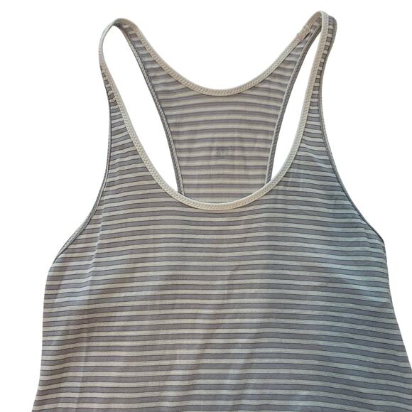 Lululemon Gray and White Striped Racerback Tank Top - Picture 2 of 5